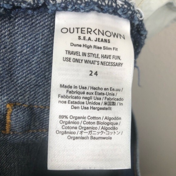 Outerknown Dune High Rise Slim Fit Jeans Size 24 - Picture 9 of 10